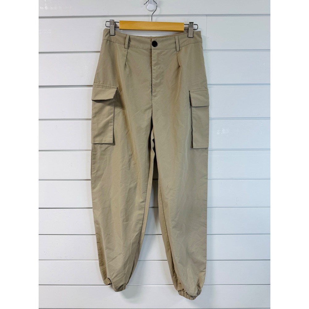 SHEIN Khaki Tan Cargo Jogger Pants High Waisted Utility Streetwear Size M 6